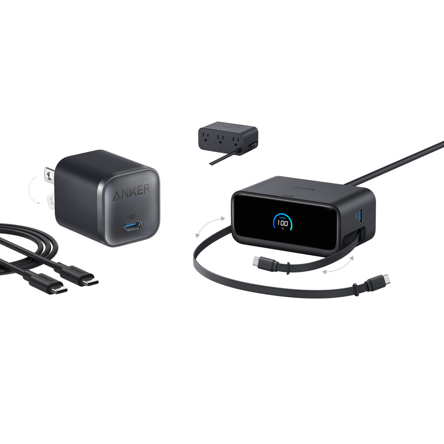 anker nano ladestation 7-in-1 100 w und anker nano ladegerät 45 w mit kabel