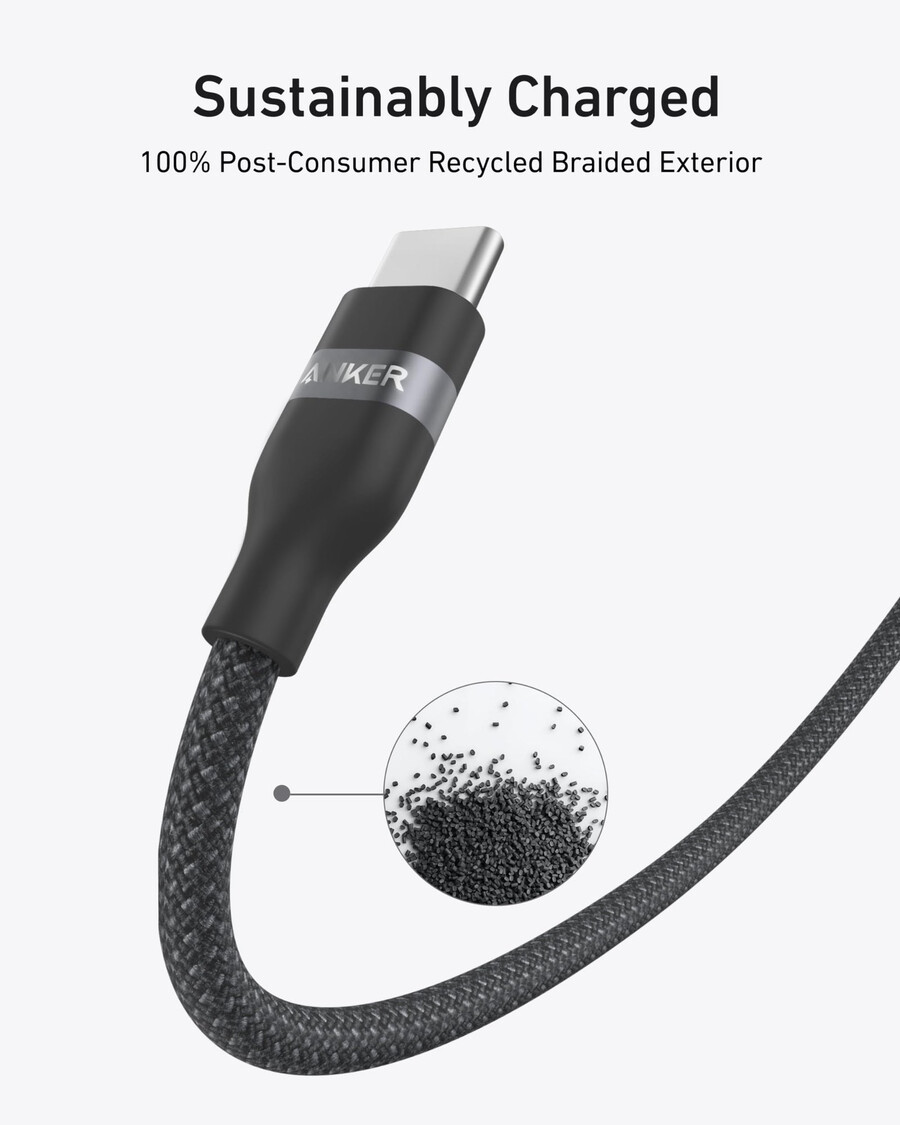 anker usb-c auf usb-c kabel 3 ft 6 ft 240w upcycling-geflecht