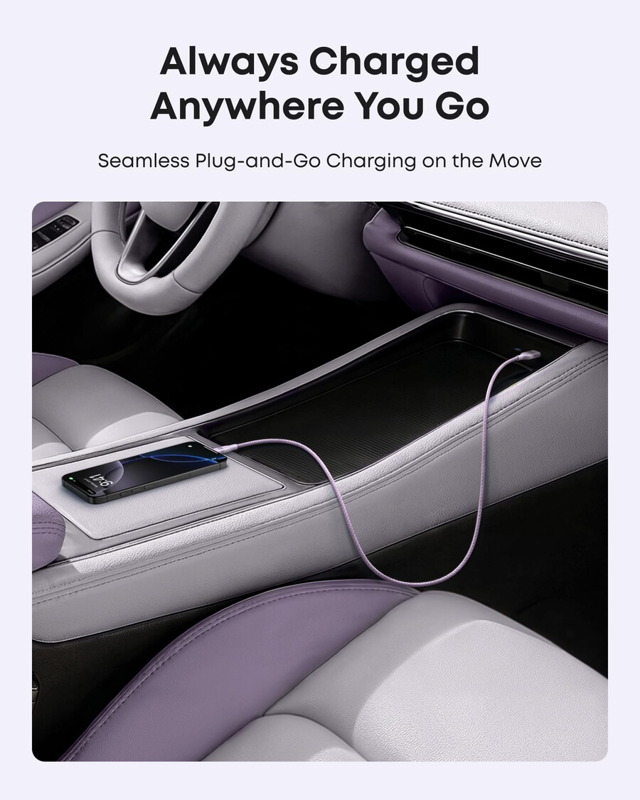 anker usb-a auf usb-c kabel upcycling-geflecht 2er-pack violett