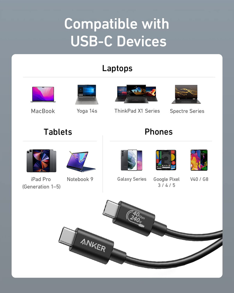 anker 515 usb-c auf usb-c kabel thunderbolt 4 kompatibel 2er-pack