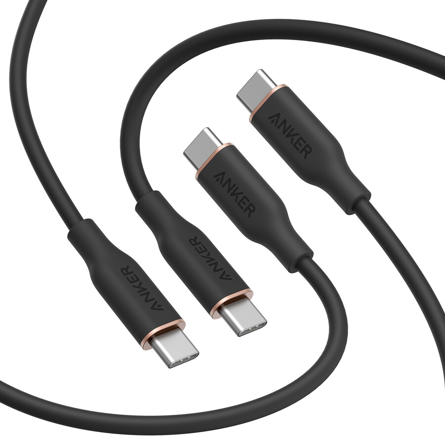 anker 643 usb-c auf usb-c kabel flow silikon 240w 2er-pack mitternachtsschwarz