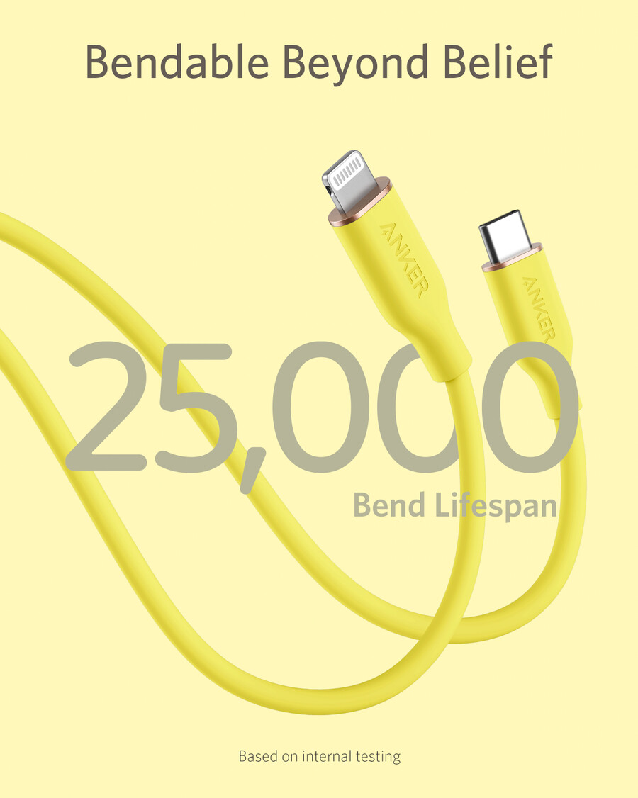 anker 641 usb-c auf lightning kabel flow 3 fuß silikon