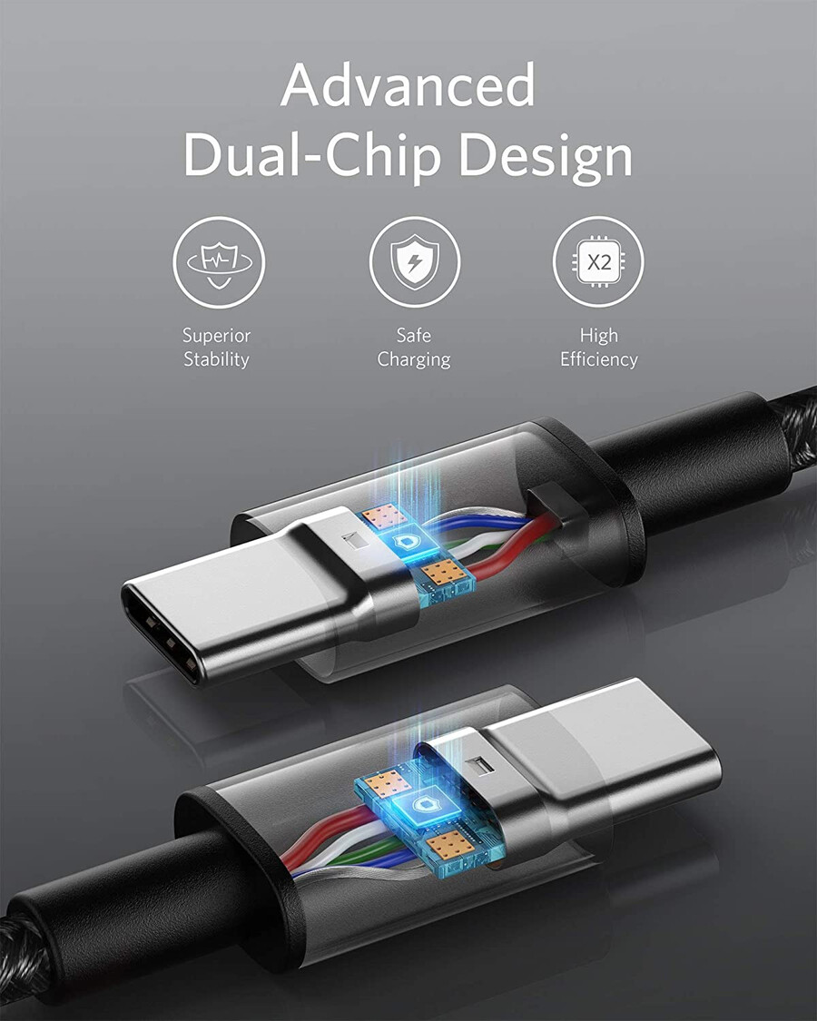 neues nylon-usb-c-zu-usb-c-kabel 100w 3 m 2er-pack