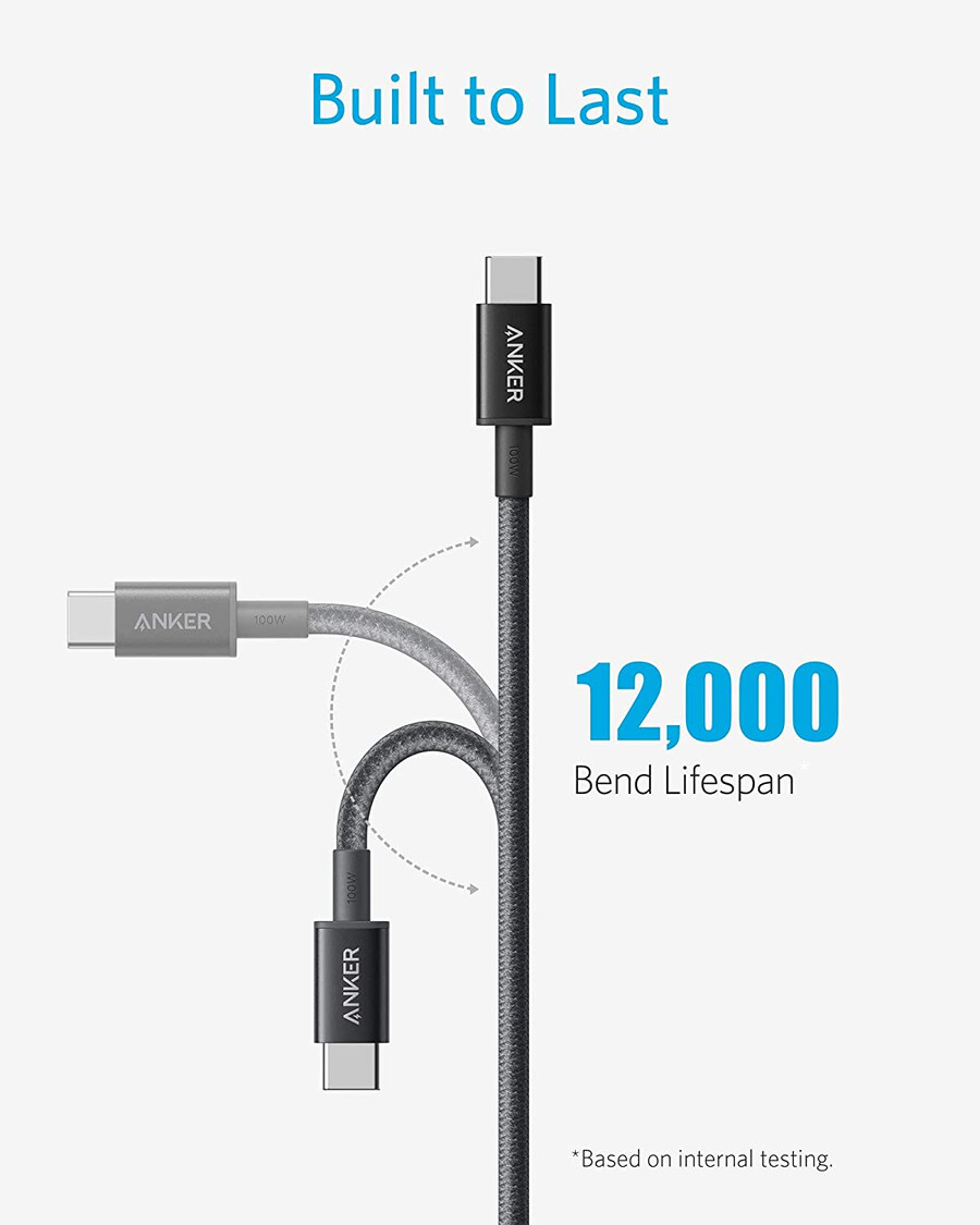 neues nylon-usb-c-zu-usb-c-kabel 100w 3 m 2er-pack