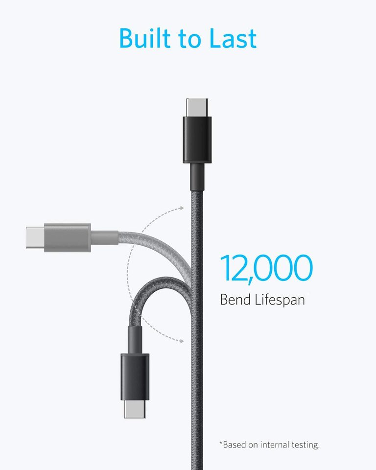 2er-pack anker neues nylon usb-c zu usb-c kabel 3 fuß 6 fuß 60 w