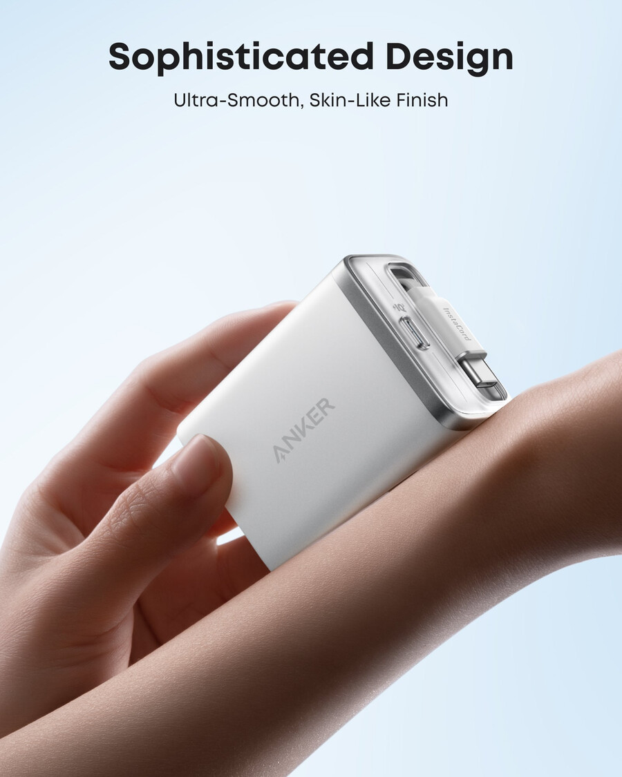 anker nano ladegerät 35w integriertes einziehbares usb-c-kabel