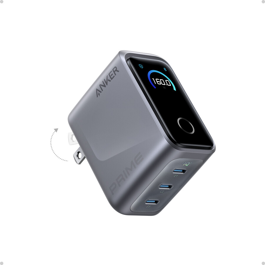 anker prime ladegerät 160 w 3 anschlüsse smart display
