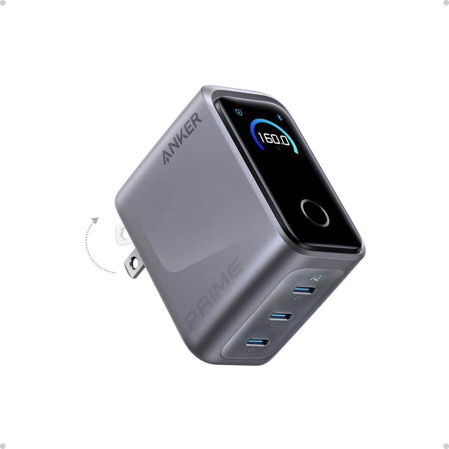 anker prime ladegerät 160 w 3 anschlüsse smart display
