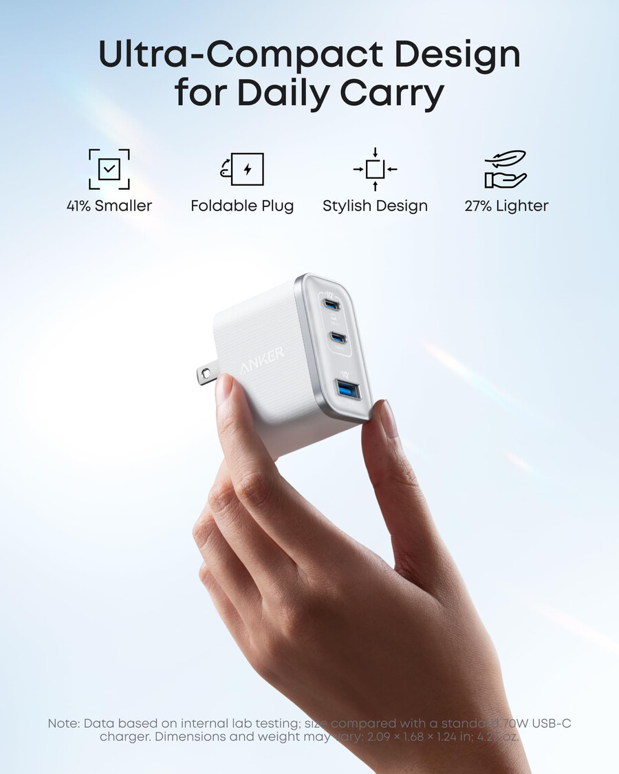 anker nano-ladegerät 70 w 3 anschlüsse – 2er-pack