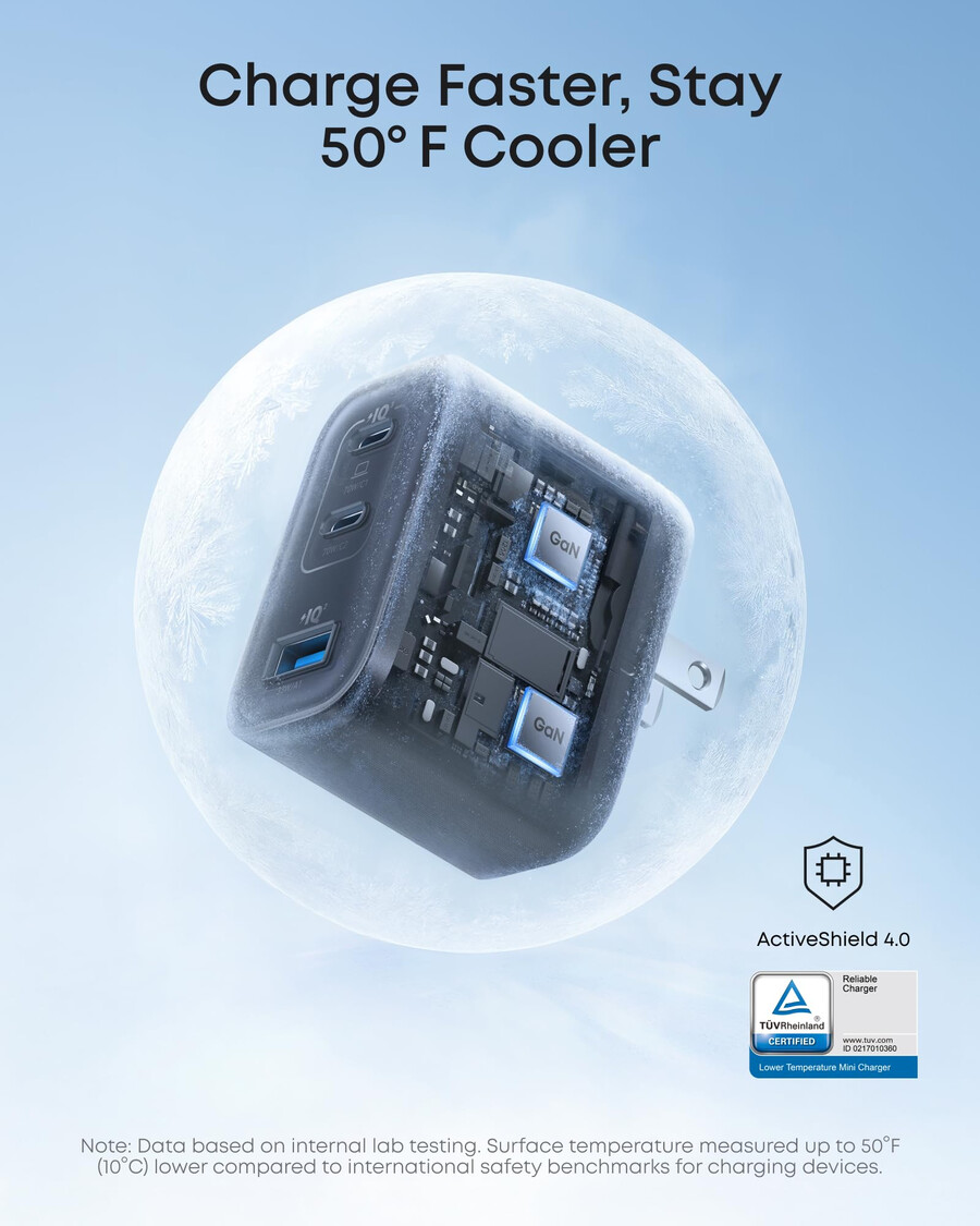 anker nano ladegerät 70w 3 anschlüsse