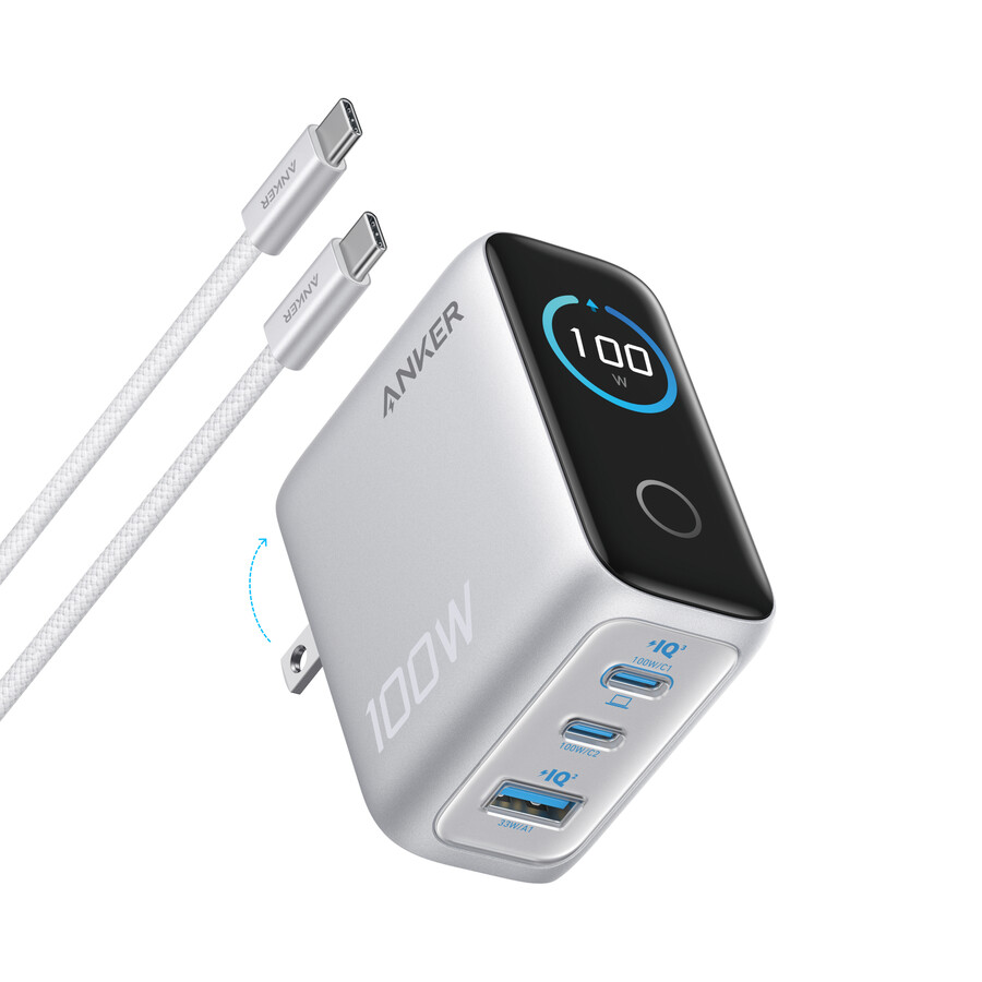 anker ladegerät 100w 3 anschlüsse smart display