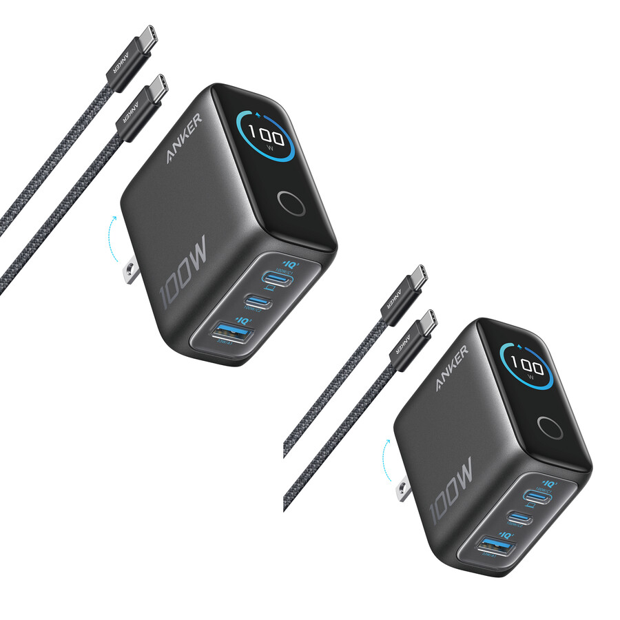 anker ladegerät 100w 3 anschlüsse smart display