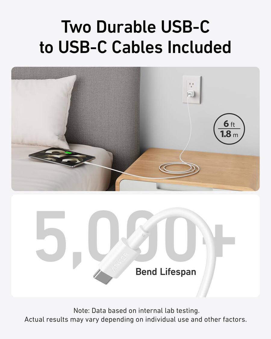 anker 511 ladegerät nano pro mit 18 m usb-c-kabel 2er-pack