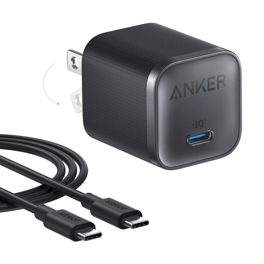 anker nano ladegerät 45w mit usb-c-zu-usb-c-kabel