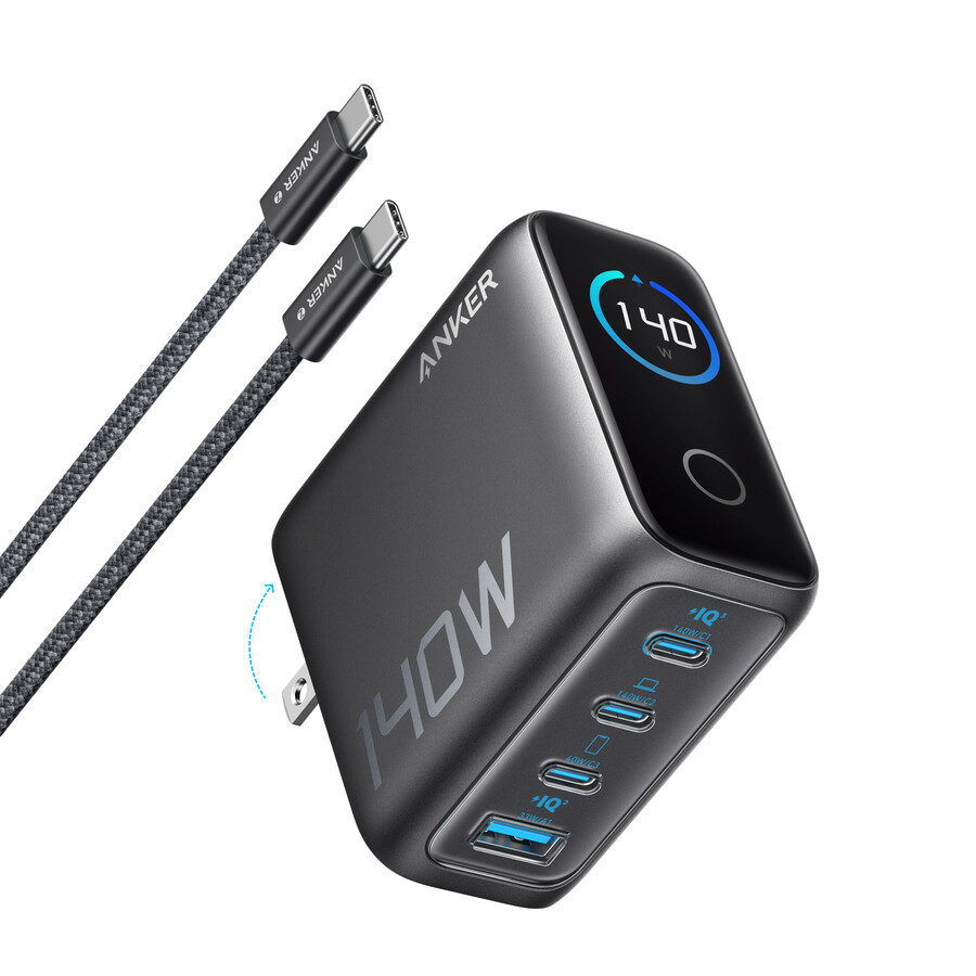 anker ladegerät 140 w 4 anschlüsse pd 3.1 mit usb-c-kabel