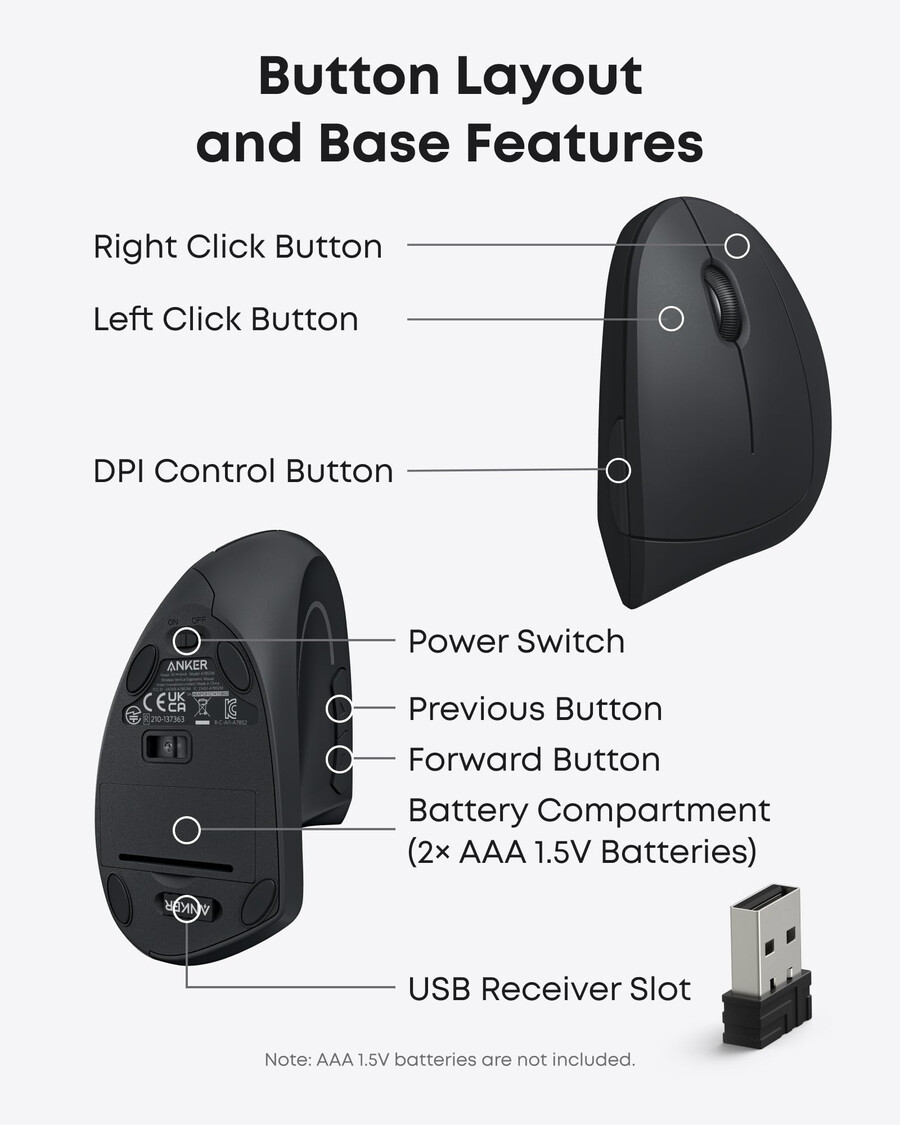 anker 24-ghz-funkmaus vertikal ergonomisch optisch