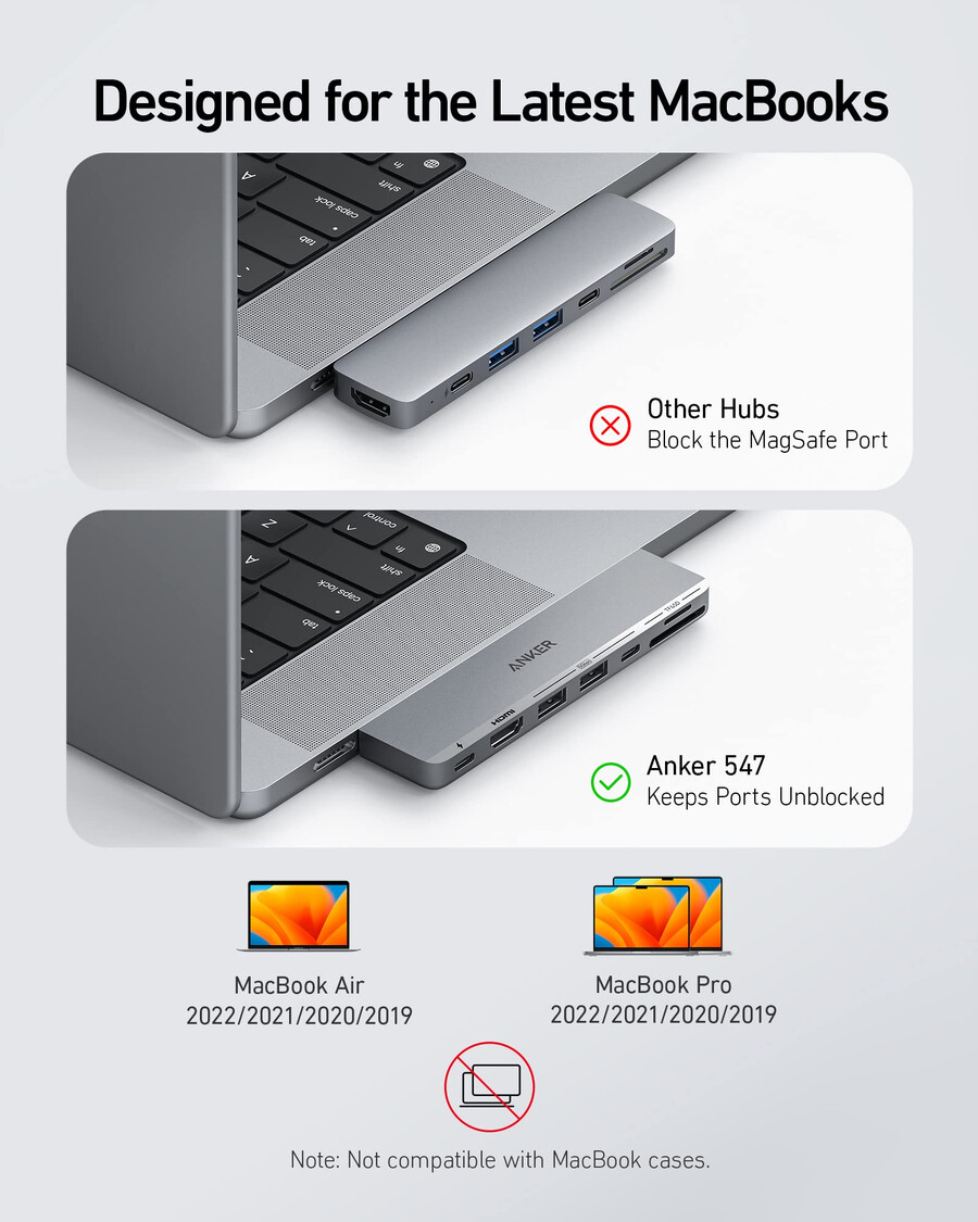anker 547 usb-c hub 7-in-2 für macbook