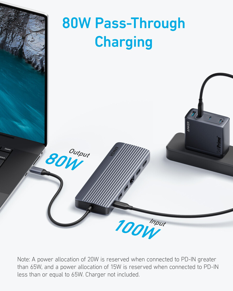 anker usb-c hub 14-in-1 dreifach-display