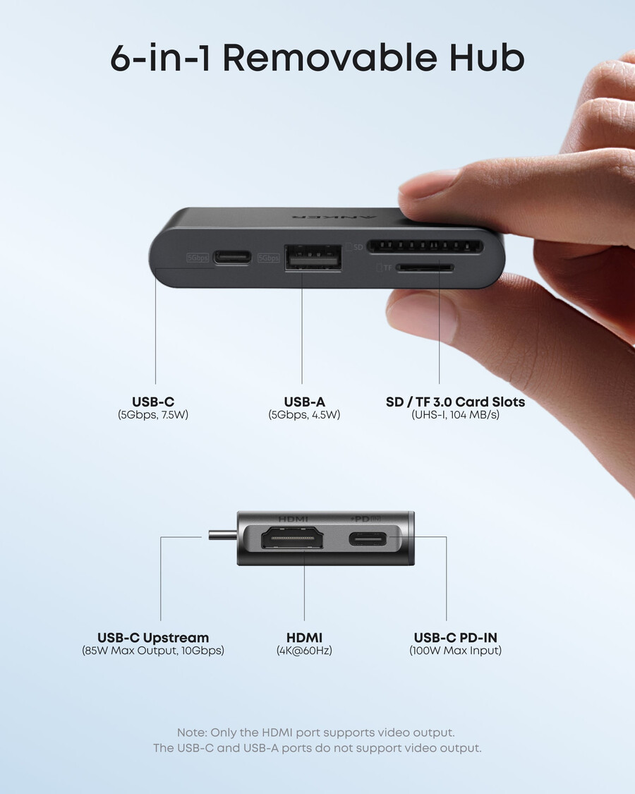 anker nano dockingstation 13-in-1 dreifach-display integrierter abnehmbarer hub