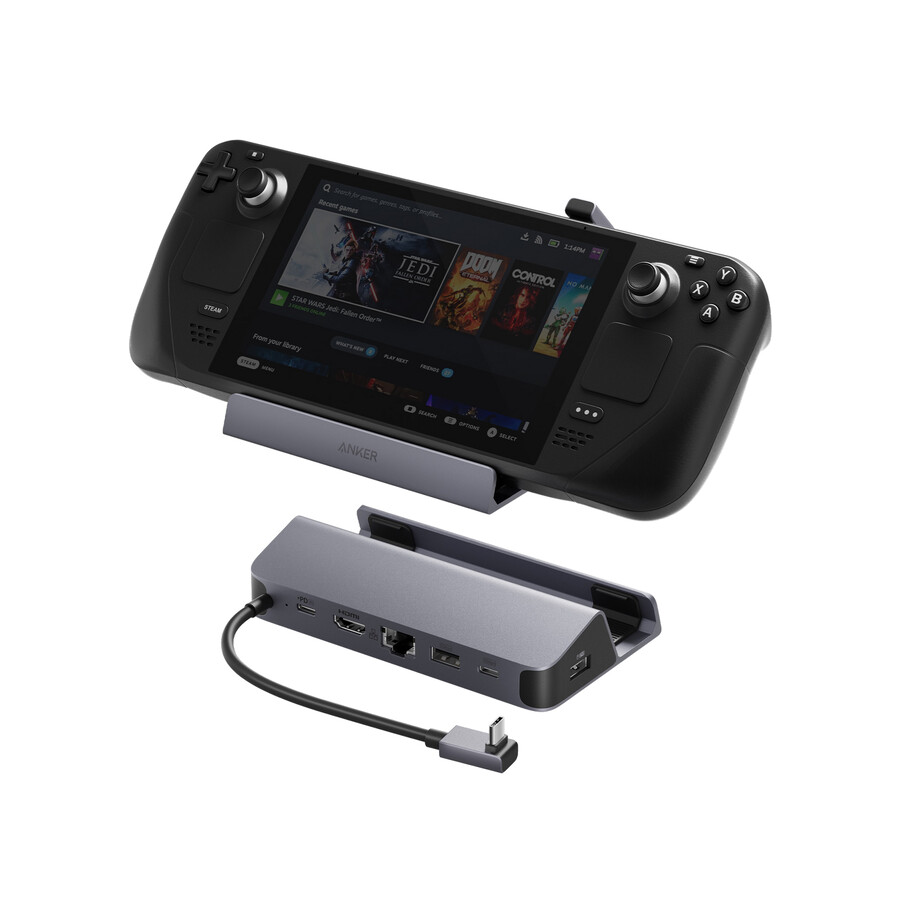 anker usb-c hub 6-in-1 für handheld-spielkonsolen