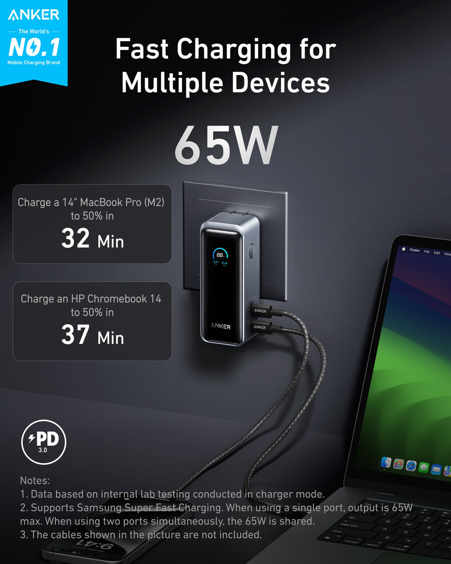 anker prime powerbank 96 kj 65 w fusion