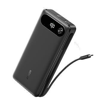 anker powerbank 20.000 mah 87 w integriertes usb-c-kabel