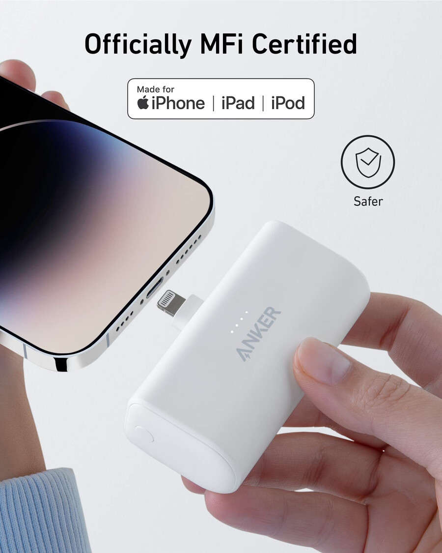 anker nano powerbank 12w integrierter lightning-anschluss