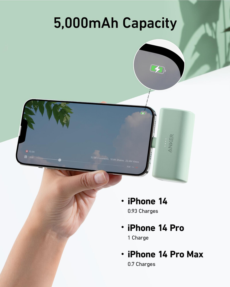 anker nano powerbank 12w integrierter lightning-anschluss