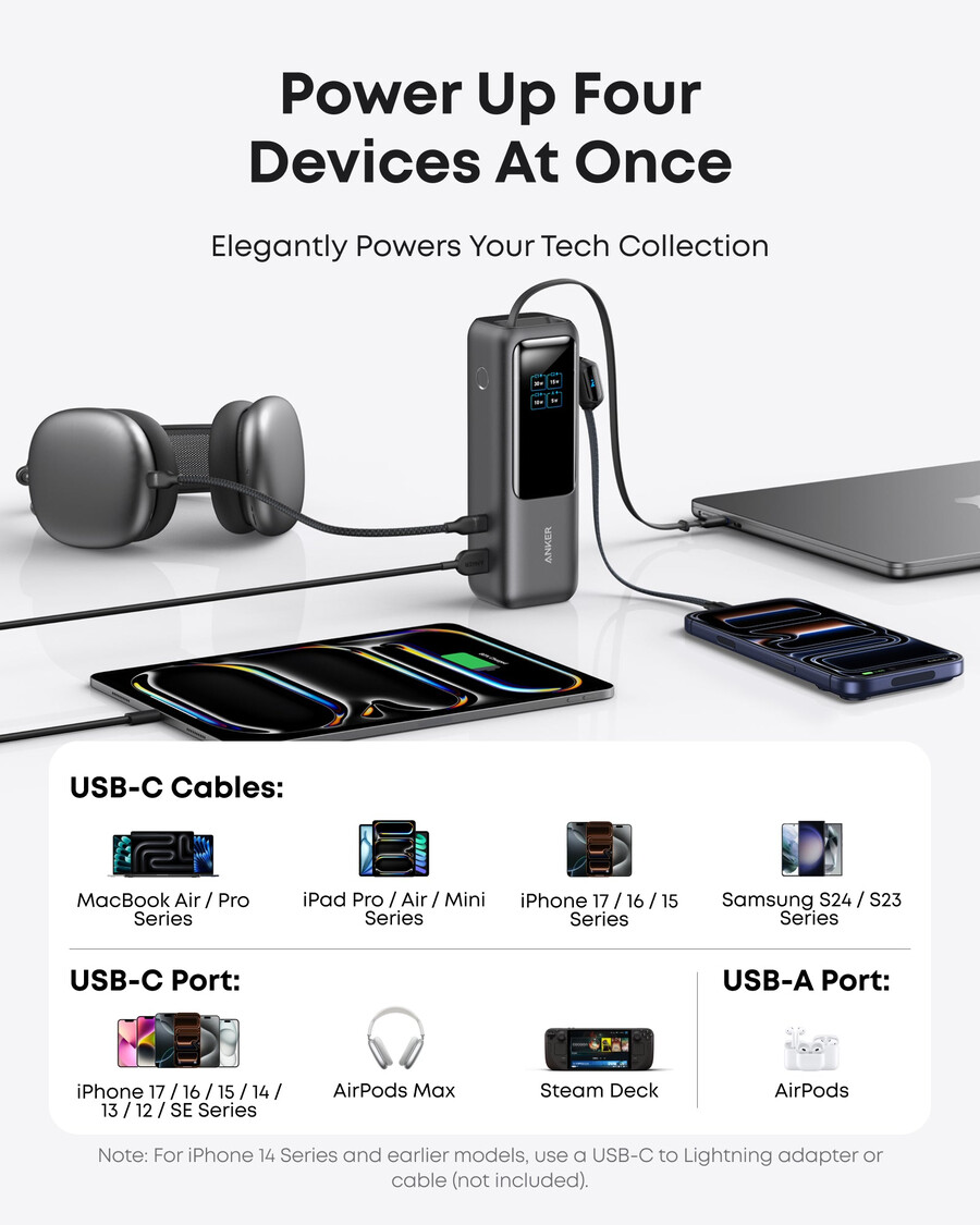 anker laptop-powerbank 25k 165w integriertes und einziehbares kabel