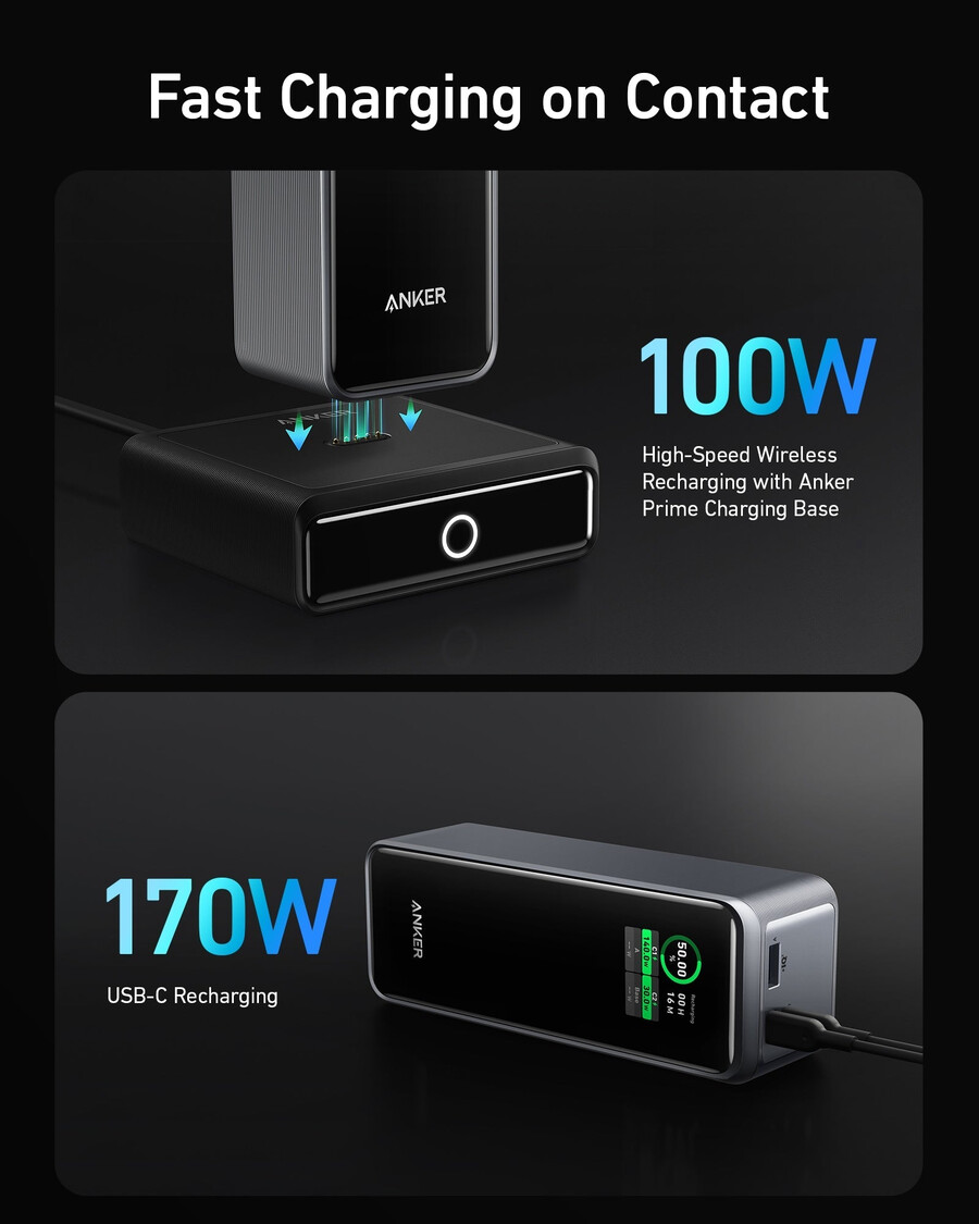 anker prime 27.650 mah powerbank 250 w und 100-w-ladestation
