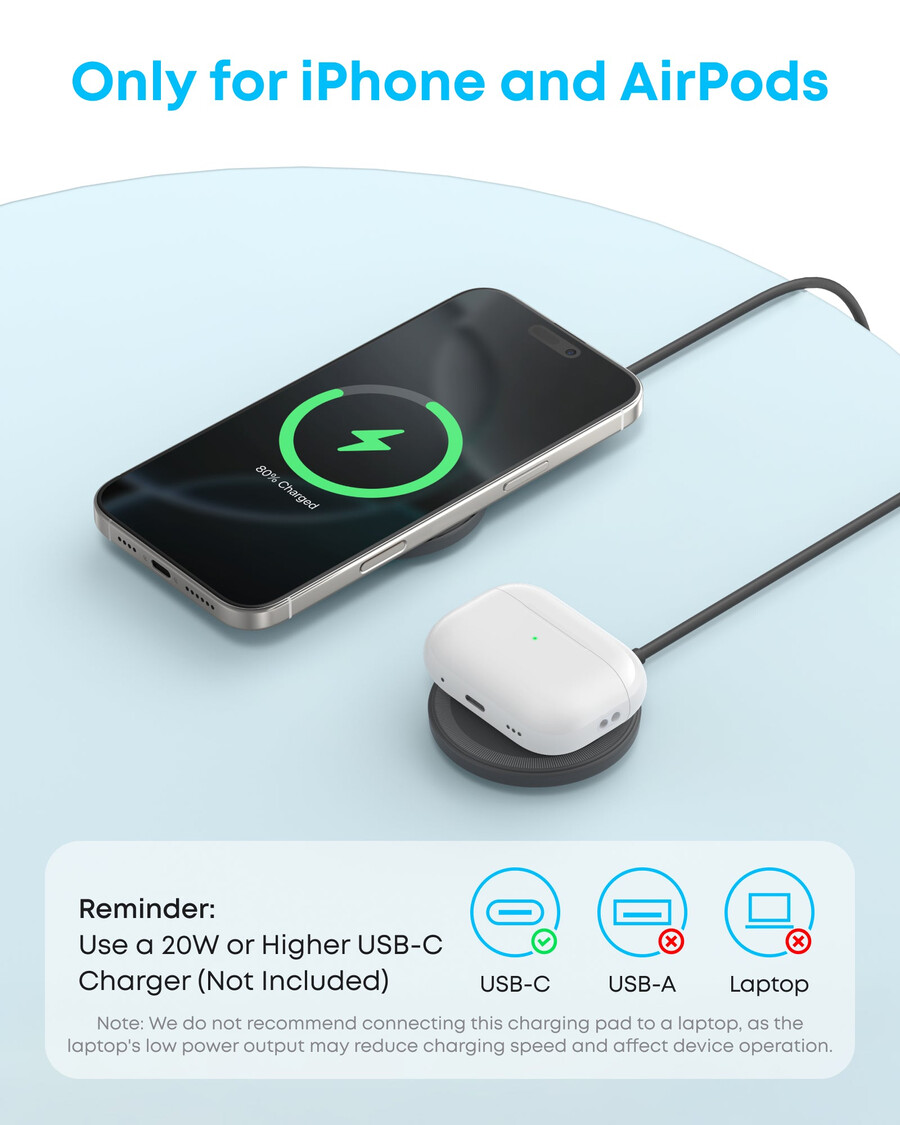 anker zolo magnetisches kabelloses ladegerät 2er-pack