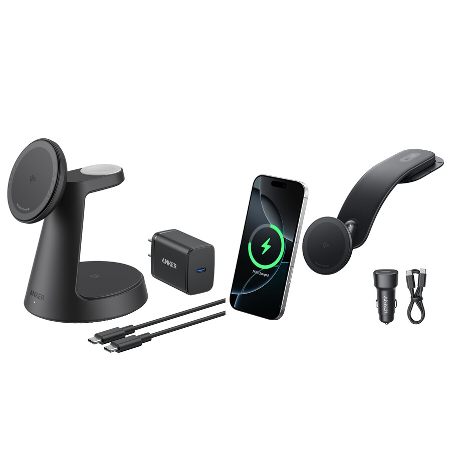 anker maggo wireless-ladestation und anker nano wireless-autoladegerät