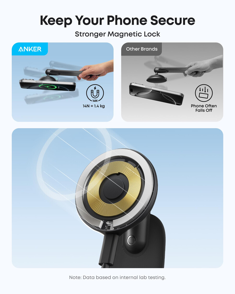 anker maggo wireless-ladestation und anker nano wireless-autoladegerät
