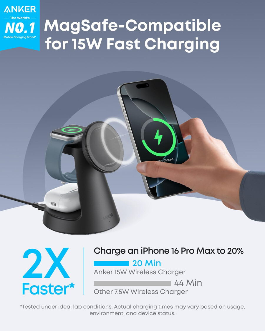 anker maggo kabellose ladestation 3-in-1 dock-ständer