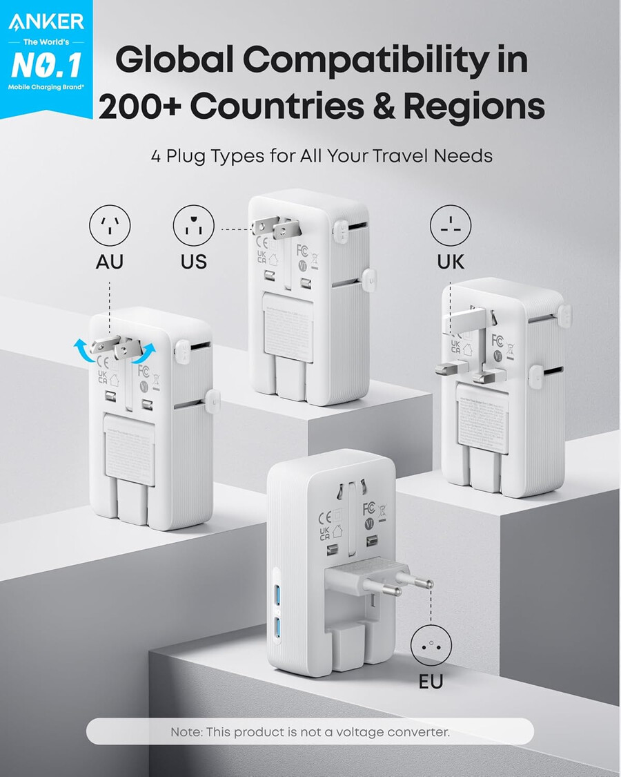 anker maggo kabellose ladestation 3-in-1 faltbare ladefläche und anker nano reiseadapter 5-in-1 20 w 1er-pack
