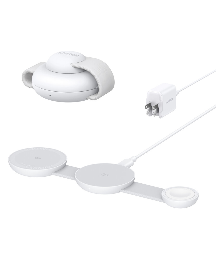anker maggo kabellose ladestation 3-in-1 faltbare ladefläche und anker nano reiseadapter 5-in-1 20 w 1er-pack