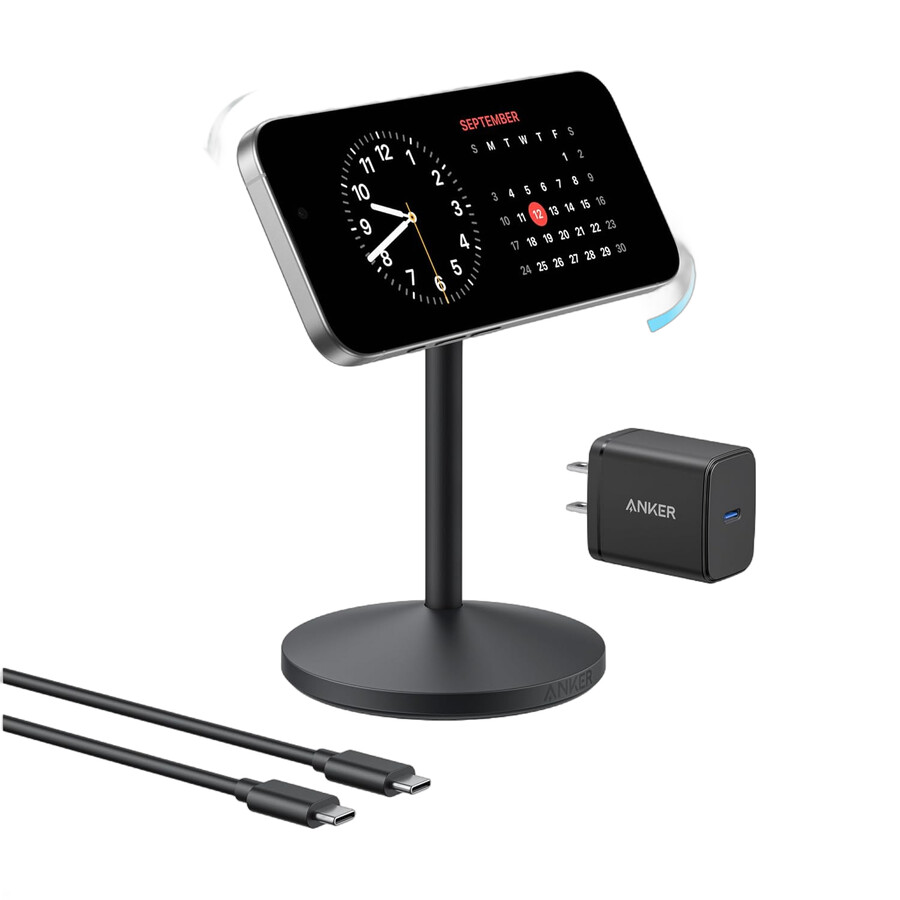 anker maggo iphone 17 magsafe ladegerätkompatibler ständer qi2 15w mit adapter