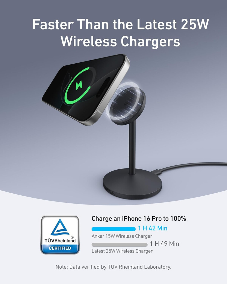 anker maggo iphone 17 magsafe ladegerätkompatibler ständer qi2 15w mit adapter